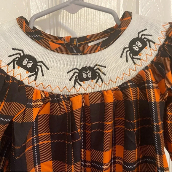 New Smocked Halloween Bubble Romper - Picture 2 of 6